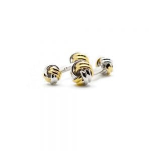 Double Knot Silver Gold Cufflinks