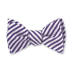 Sherman Stripes Bow Tie - White/Purple