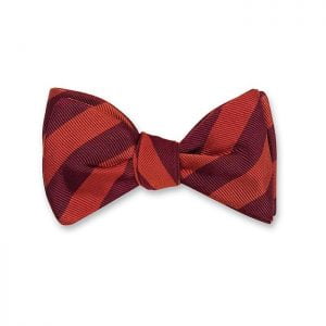 Bar Stripes Bow Tie – Maroon/Orange