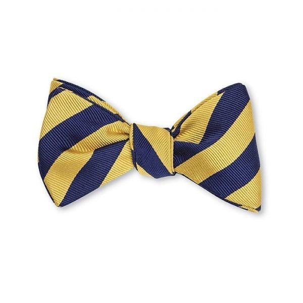 Bar Stripes Bow Tie – Navy/Primrose