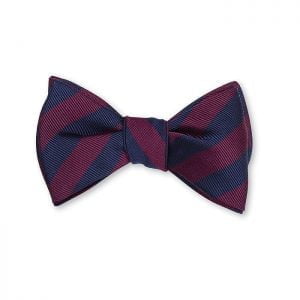 Bar Stripes Bow Tie – Navy/Burgundy