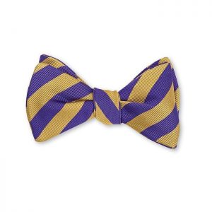 Bar Stripes Bow Tie - Purple/Gold