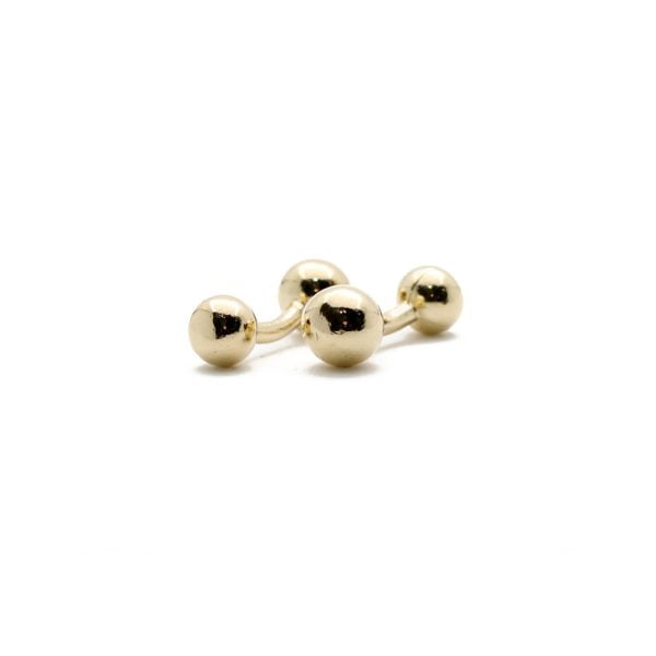 Dumbbell Cufflinks - Gold from Cable Car Clothiers.