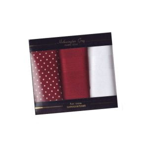 Cotton Handkerchiefs - Burgundy Polka Dot Collection.