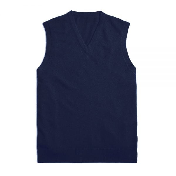 Cashmere V-Neck Slipover - Navy by Scott & Charters