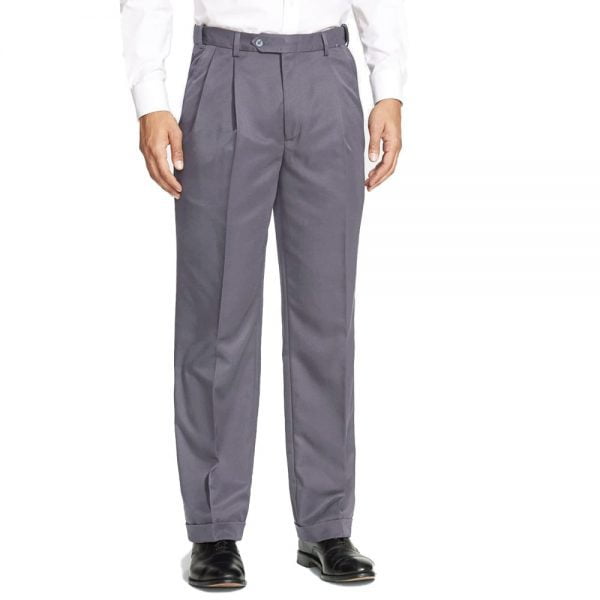 Poplin Trousers – Pleated by Berle. (grey)