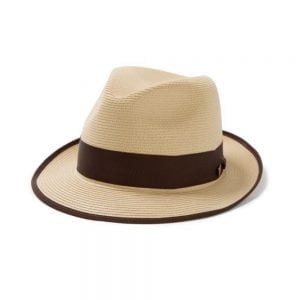 Latte Milan Straw Fedora - Natural