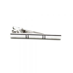 Silver Stripe Tie Clip