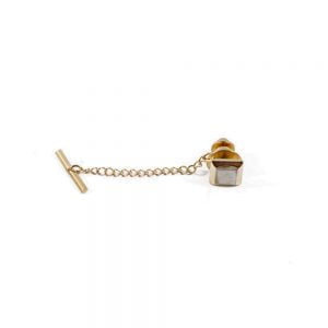 gold brush tie tack