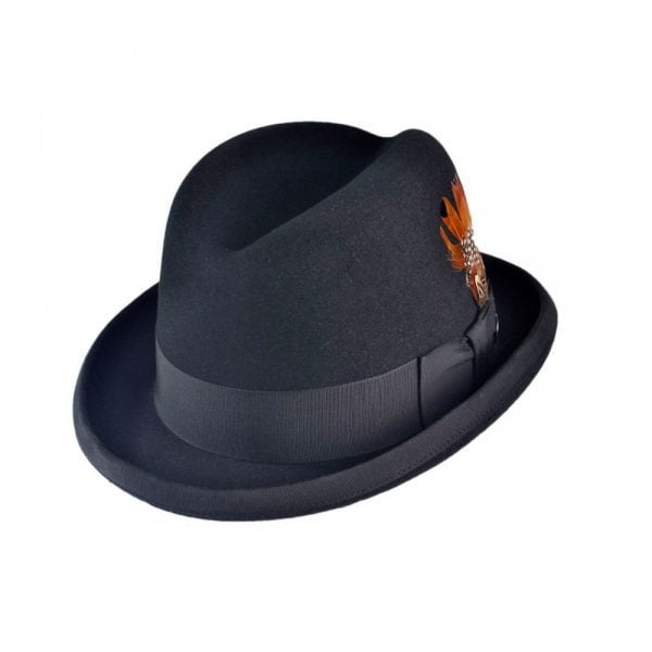 Homburg Fur Felt Fedora Black