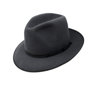 Alessandria Wide Brim Fedora - Dark Grey by Borsalino.