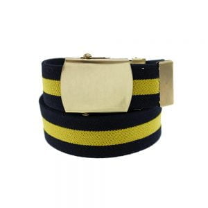 Surcingle Belt With Military Brass Buckle – Yellow/Navy