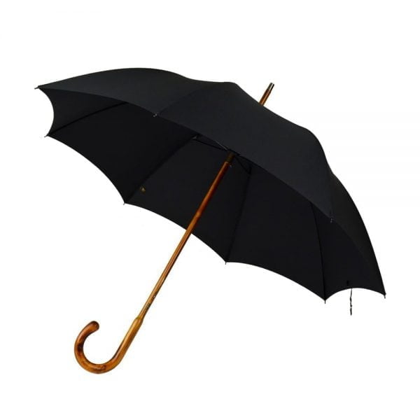 Fox Umbrellas Scorched Maple Solid Stick Umbrella open