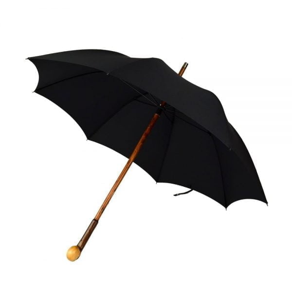 Fox Umbrellas Hazel Knob Solid Stick Umbrella open