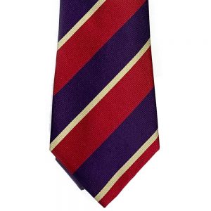 Woven Silk Necktie – Regimental Red/Purple from Cable Car Clothiers.