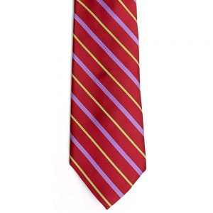 Neck Tie Bright Regimental Stripe Red