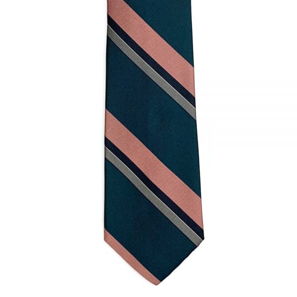 Silk Necktie - Bold Stripe Teal.