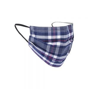 Safety Masks Navy_Red Plaid