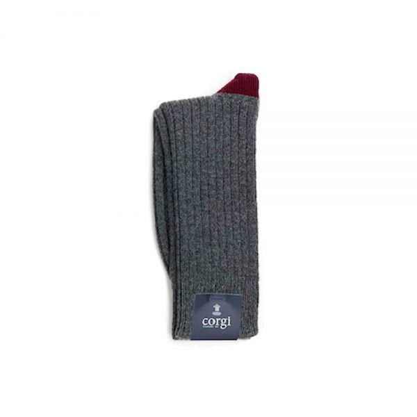 Cashmere Contrast Socks - grey