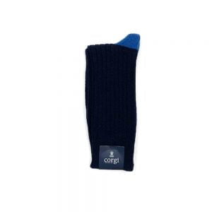 Cashmere Contrast Socks Navy Corgi