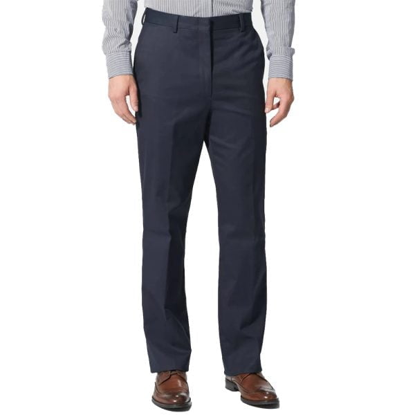 100% Cotton Performance Khakis – Flat by Berle. (navy)