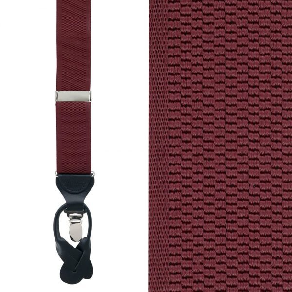 Trafalgar Classic Convertible Braces - Burgundy Detail