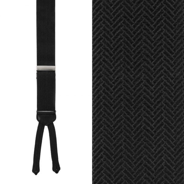 Trafalgar Formal Herringbone Braces - Black Detail