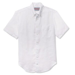 Short Sleeve Linen Shirt - White by Gitman for Cable Car Clothiers