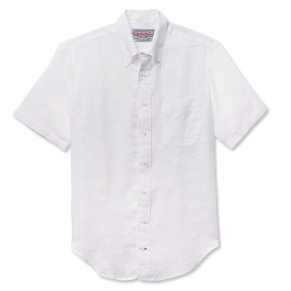 Short Sleeve Linen Shirt - White by Gitman for Cable Car Clothiers