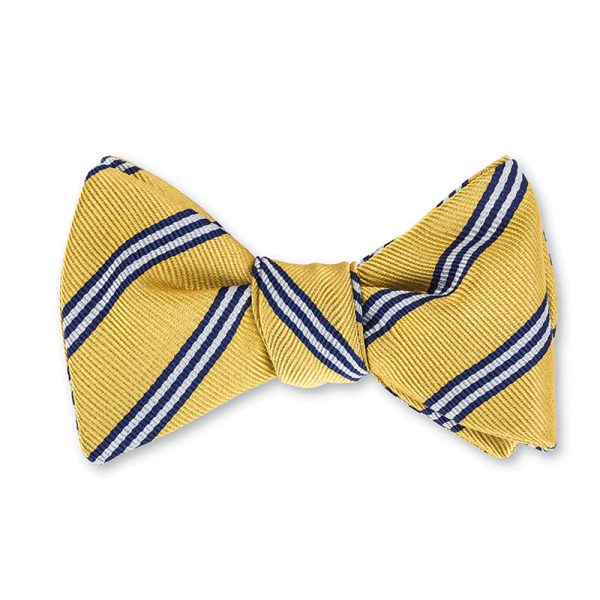 Brooks Stripes Bow Tie - Gold