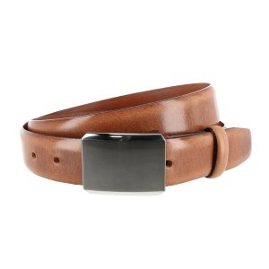 Lawrence Plaque Dress Belt - Tan by Trafalgar