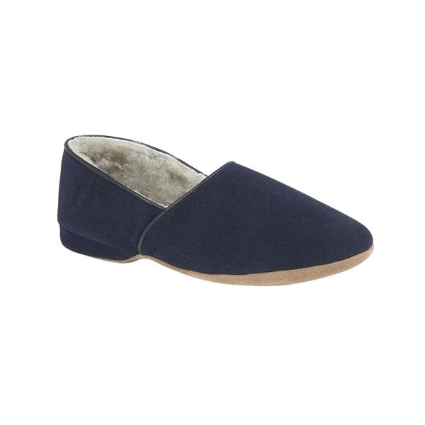 Shearling Slippers - Navy by Draper of Glastonbury