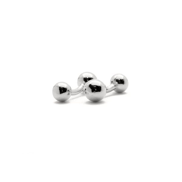 Dumbbell Cufflinks – Silver from Cable Car Clothiers.