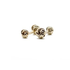 Double Knot Cufflinks – Gold from Cable Car Clothiers.