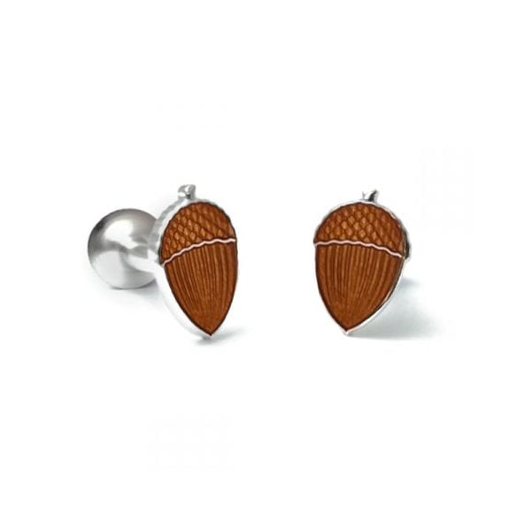 Acorn Cufflinks – Amber by Codis Maya. Handcrafted for Cable Car Clothiers.