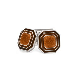 Octagon Band Cufflinks - Brown by Codis Maya. Handcrafted for Cable Car Clothiers.