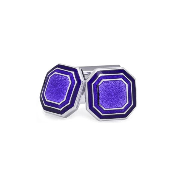 Octagon Band Cufflinks – Purple by Codis Maya. Handcrafted for Cable Car Clothiers.