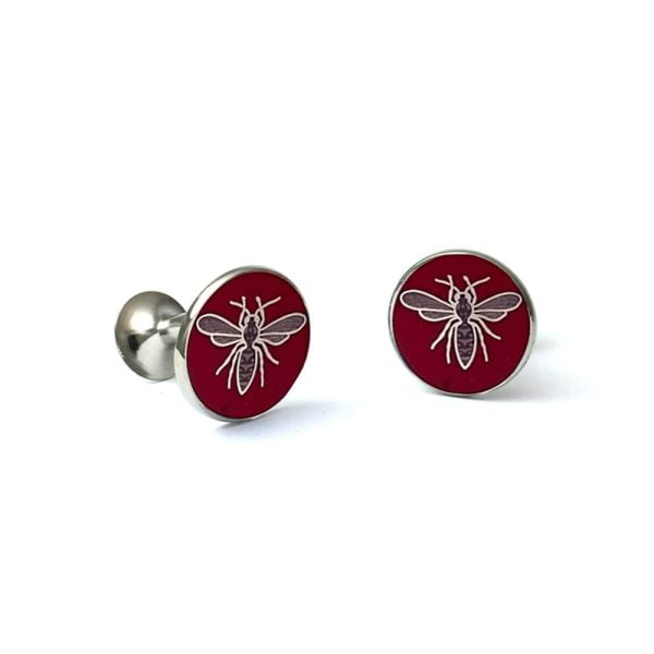 Round Wasp Cufflinks – Red by Codis Maya. Handcrafted for Cable Car Clothiers.