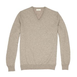 Scottish Cashmere Sweater – Dark Medium Dye by Scott & Charters Cashmere for Cable Car Clothiers.