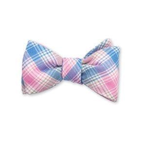 Brandywine Plaid Bow Tie – Pink/Blue