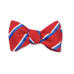 Roma Stripe Bow Tie – Red