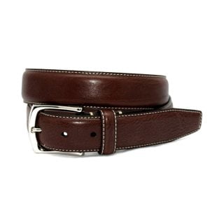 Tumbled Leather Belt - Brown by Torino Leather.