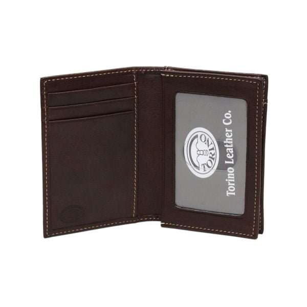 Tumbled Leather Gusset Card Case Interior – Brown by Torino Leather.