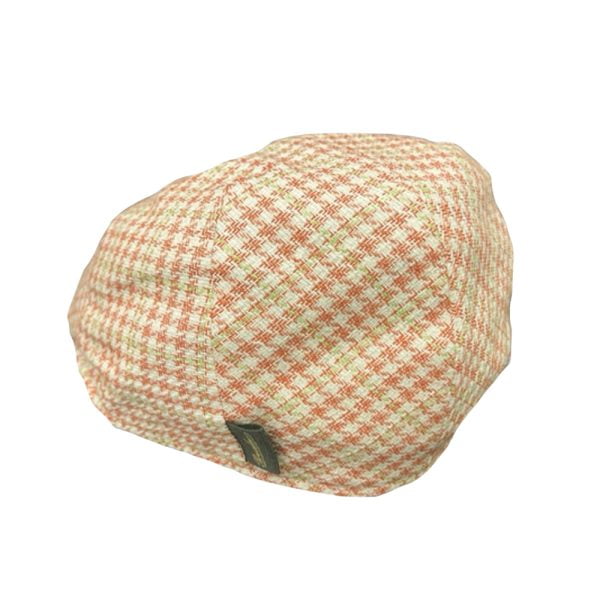 Linen Berretto Cap Side – Pink/Green by Borsalino