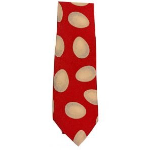 Silk Necktie – Eggs on Red from Cable Car Clothiers