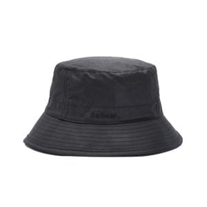 Waxed Bucket Hat - Black by Barbour.