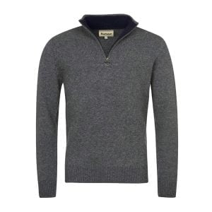 Lambswool Pullover - Storm Grey by Barbour.