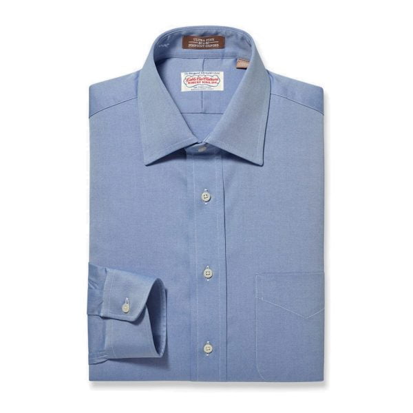 Cable Car Clothiers Medium Spread Pinpoint Dress Shirt – Blue