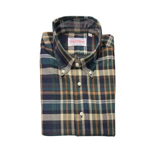 Button Down Shirt - Green/Navy plaid by Cable Car Clothiers.