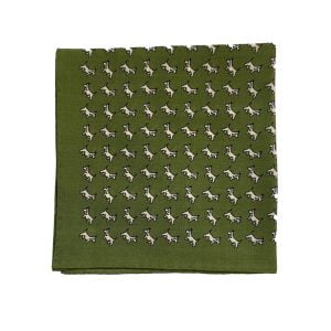 Wool/Silk Pocket Square - Gorse Dogs by Cable Car Clothiers.